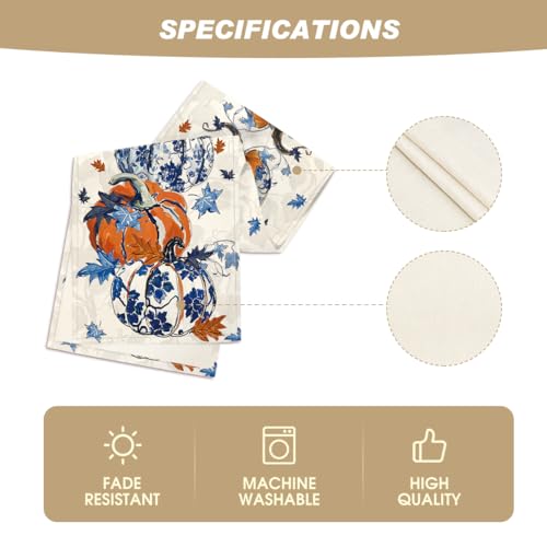 13x36 Inch Fall Table Runner Polyester Home Decor Blue