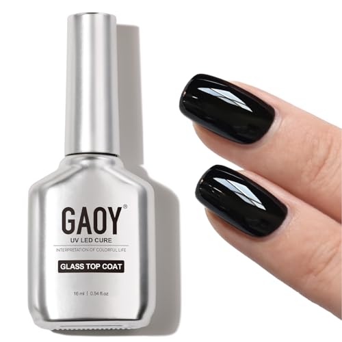 GAOY Crystal Glassy Gel Top Coat 16ml - No Wipe Clear High Gloss UV Finish