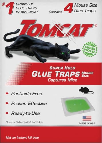 Tomcat Super Hold Mouse Glue Traps, Ready-to-Use Pest Control (48 Pack)