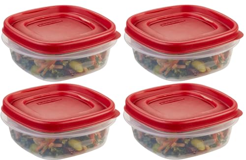 Utensilux 1.25 Cup Food Storage Containers with Easy Find Lids, 4 Pack