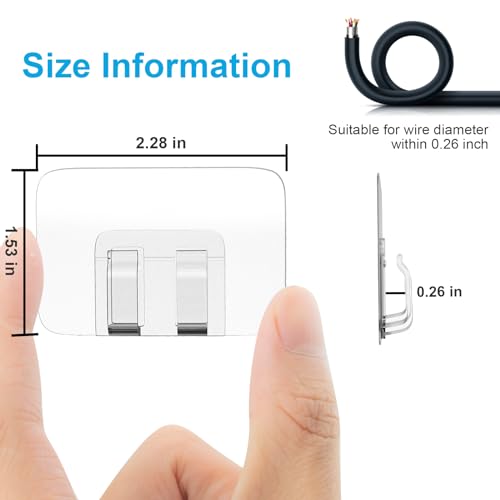 Outdoor String Light Hooks Heavy Duty Clear Cable Clips - X Large 100P