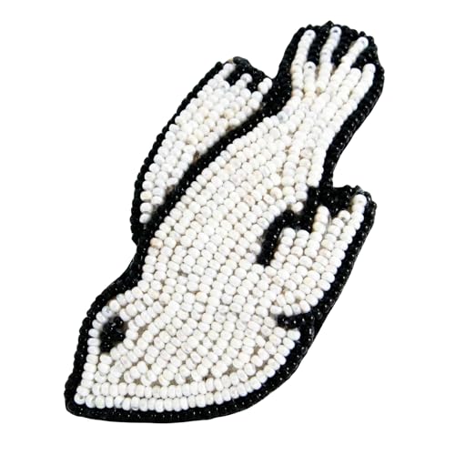 La Vivia Handmade Seed Bead Hair Barrette - White Bird Motif Clip