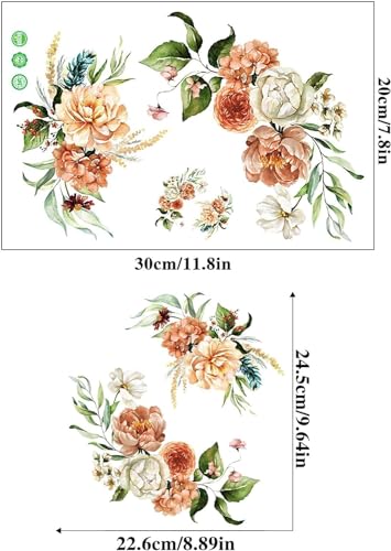 Floral Toilet Lid Decals - Waterproof Self-Adhesive Stickers
