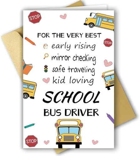 Bus Driver Thank You Cards - Heartfelt Appreciation Gifts