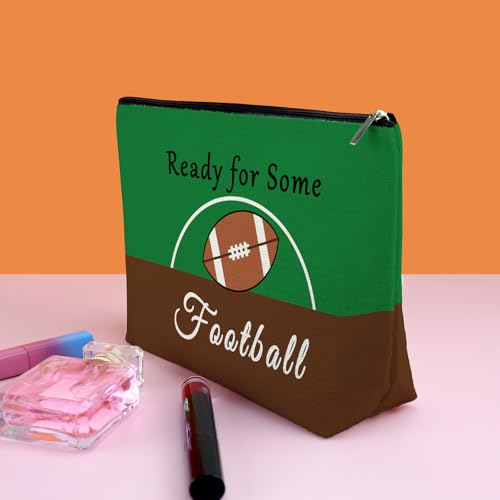 Football Makeup Bag Soccer Theme Cosmetic Pouch for Fans and Players