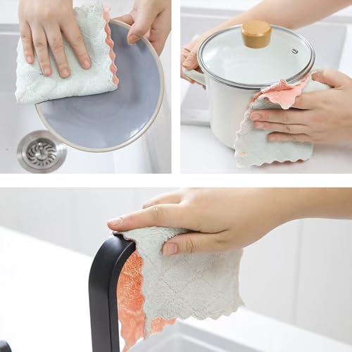 32 Pack Coral Fleece Kitchen Dish Cloths - Soft & Absorbent Microfiber Towels