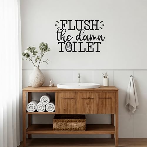Funny Bathroom Decal - Waterproof Toilet Lid Sticker for Humor