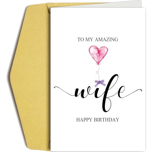 Elegant Birthday Card for Wife - Cute & Heartfelt Design