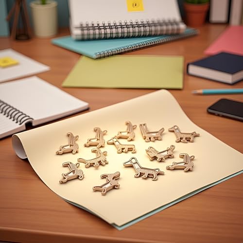 Gold Dachshund Paper Clips - Cute Dog Shaped Planner Bookmarks, 20 Pack