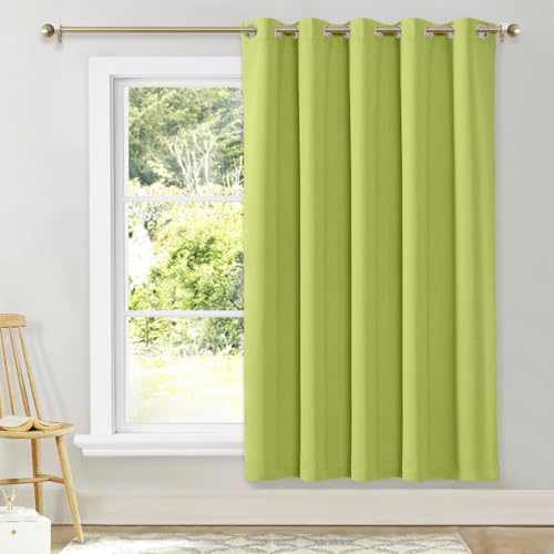 NICETOWN Blackout Curtains for Sliding Door, Fresh Green, 70" x 72"