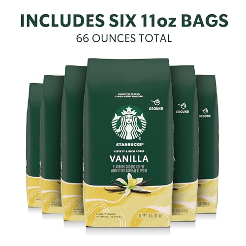 Starbucks Vanilla Ground Coffee - 6 Pack of 11 oz Bags