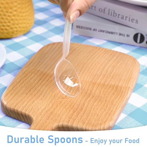 EcoDispose Heavy Duty Disposable Clear Plastic Spoons - 100 Count