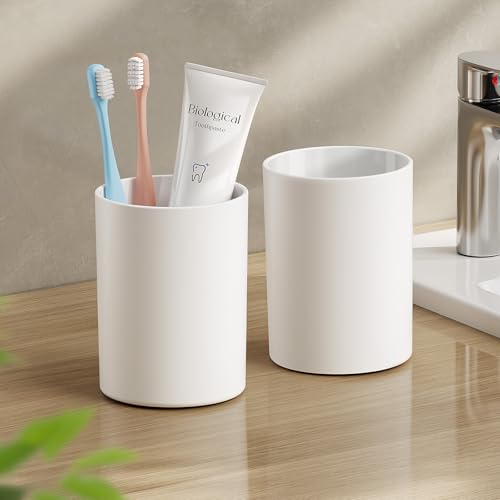 GONGQIN Reusable Toothbrush Cup 13.75oz with Non-Slip Pad - 2Pcs