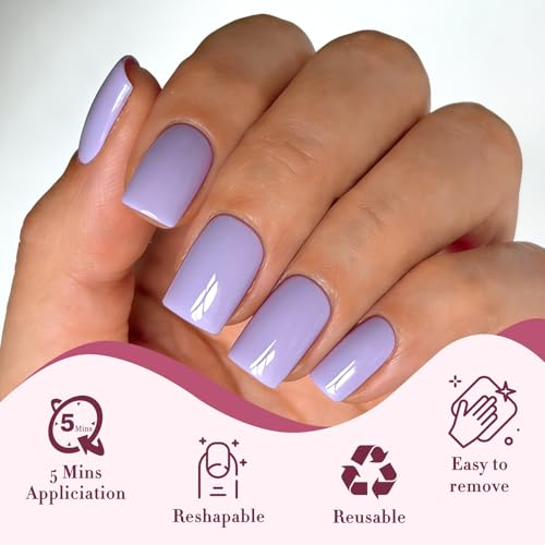 Lifextol Medium Square Press On Nails - 280PC Purple Acrylic Fake Nails