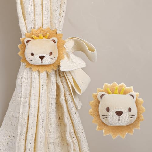 Cute Cartoon Lion Curtain Tiebacks - 2 Pack Decorative Holdbacks