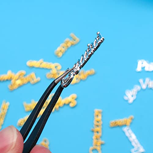 WOKOTO 24pcs Silver Zodiac Signs and Letters 3D Nail Art Charms