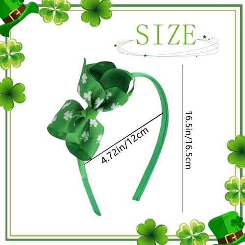 ZEYER St Patrick's Day Shamrock Headband Green Clover Bow for Women and Girls
