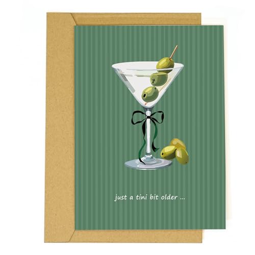 Espresso Martini Birthday Card - Green-Tini Funny Coffee Cocktail Greeting