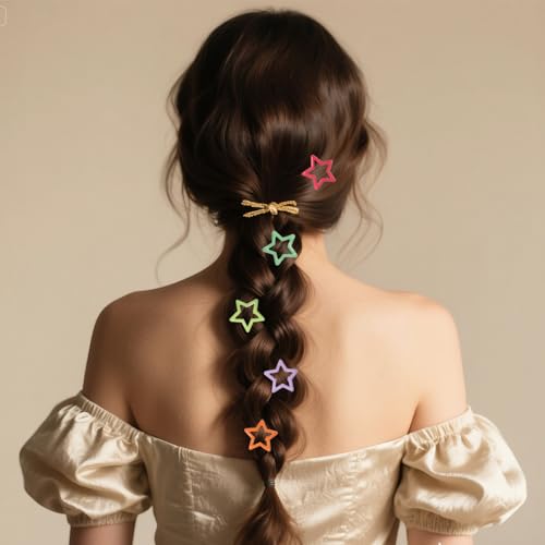 50 Pcs Star Hair Clips Metal Snap Barrettes Non-Slip Hair Accessories