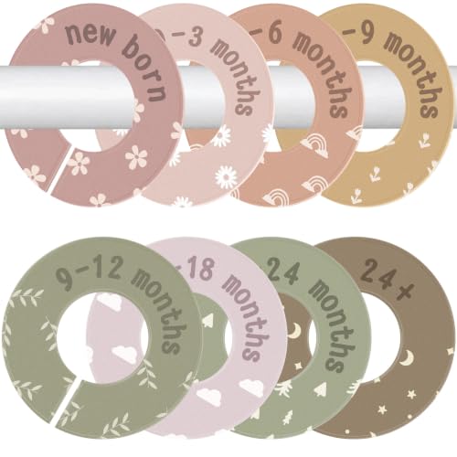 8PCS Double-Sided Baby Closet Dividers - Multi-Color Organizer Set