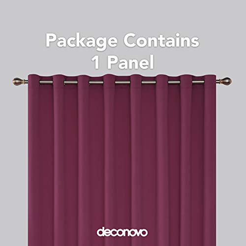 Deconovo Fuchsia Wide Width Blackout Grommet Curtain Panel 100W x 95L Thermal Insulated Room Darkening