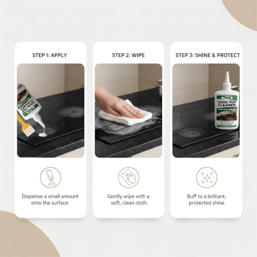 Truey 3-in-1 Glass Cooktop Cleaner - Non-Abrasive Stove Top Polish
