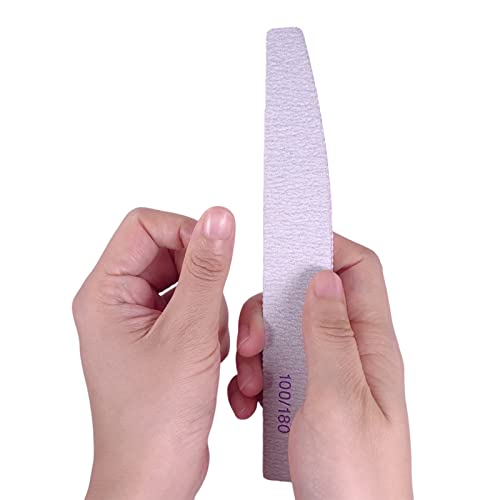 AhaTopia Nail File and Buffer Set, 100/180 Grit 10 Pcs