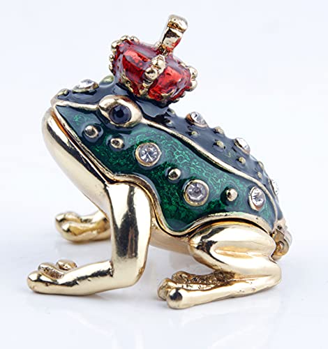 Frog Prince Trinket Box - Hinged Jewelry Box for Girls & Women