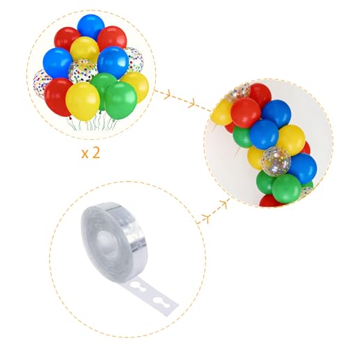 70-Pack Colorful Balloon Garland Kit - Blue, Green, Red, Yellow Latex Set