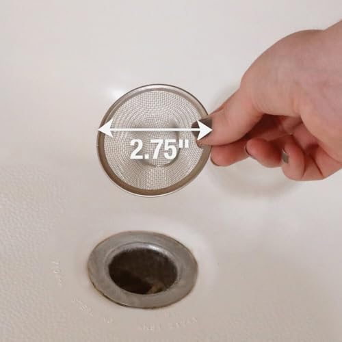 Danco 2-3/4 in Stainless Steel Tub Mesh Strainer - Prevent Clogs, Easy Drop-In Installation