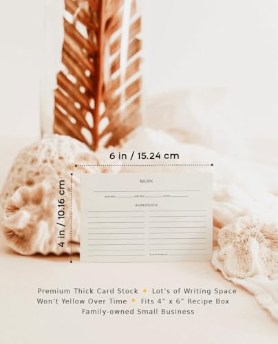 4x6 Premium Double-Sided Recipe Cards - 50 Pack for Bridal Showers & Weddings