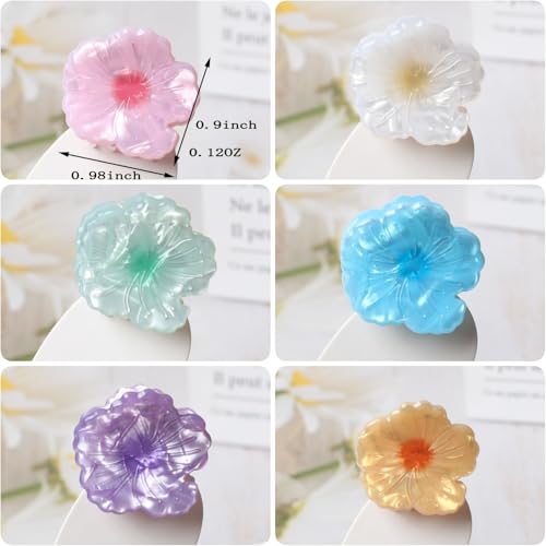 Cuizhiyu Mini Flower Hair Claw Clips Acrylic Beach Hair Accessories 6PK