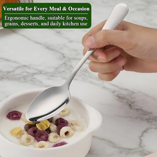 Berglander Stainless Steel Dinner Spoons Set 12pcs 7.36" Silverware Kitchen & Restaurant