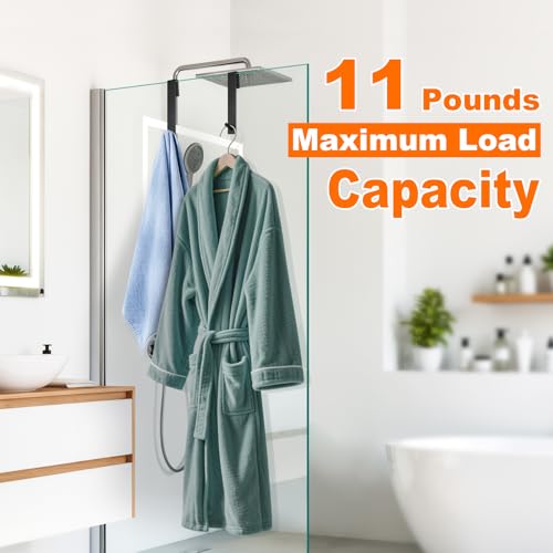 CZC HOME 7.5-Inch Extended Shower Door Towel Hook - Stainless Steel (2 Pack)