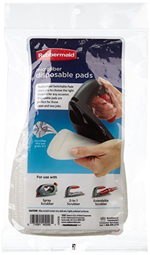 Rubbermaid Microfiber Disposable Cleaning Pads 6-Pack for Multi-Tool Use