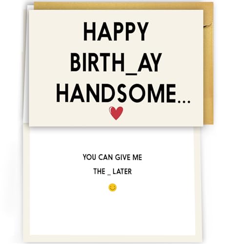 Funny Naughty Birthday Card for Him #1 - Cheeky Gift for Husband & Boyfriend