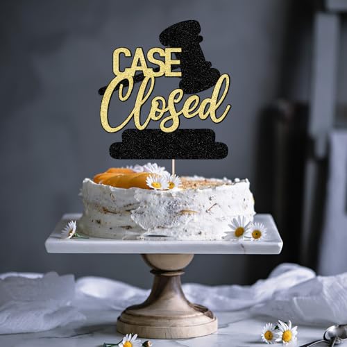 Congrats Lawyer Cake Topper - Black Gold Graduation Decor