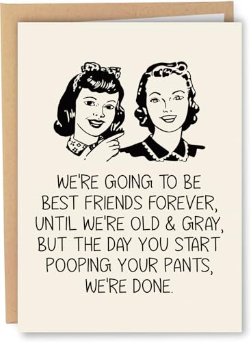 Funny Birthday Card for Bestie - Unique Friendship Card Gift