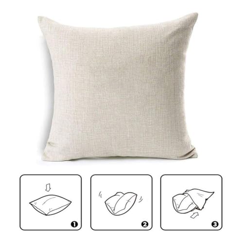 Ladybug Throw Pillow Cover 18 x 18 Inch Summer Daisy Cotton Linen Cushion Case