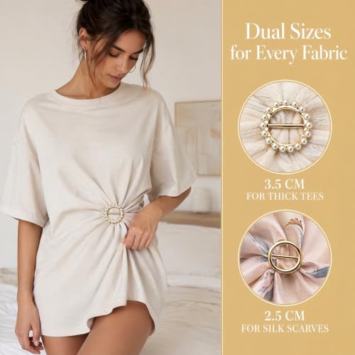 10 Pcs Scarf Rings and Shirt Clips for Women - Fashion Cinch Clips