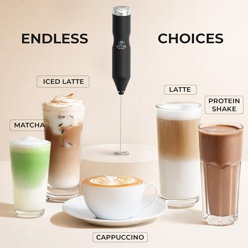 Zulay Kitchen Powerful Handheld Frother - Battery Operated Milk Mixer