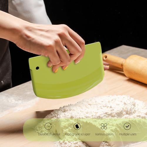 4-Pack BPA-Free Dough Scrapers - Multi-Color Kitchen Tools