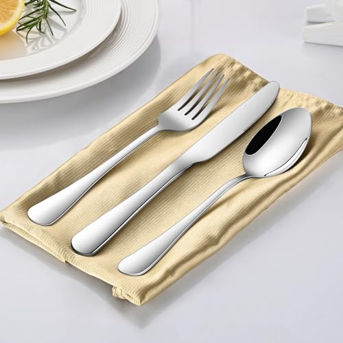 Dehov 8-Inch Stainless Steel Dinner Forks - Silver, Set of 8