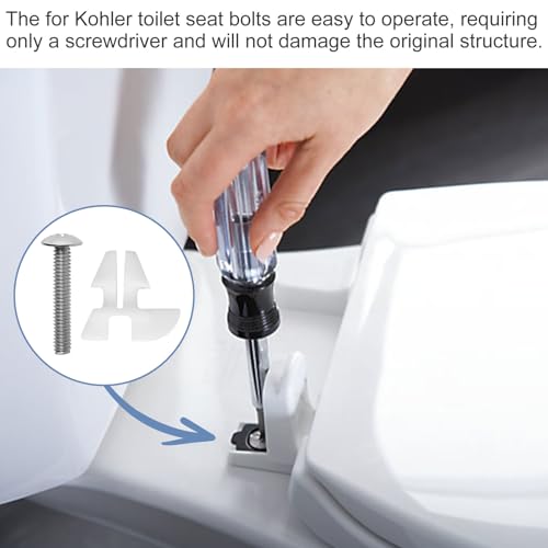 TNITRIB Toilet Seat Bolts for Kohler 1133024 Hardware Pack - 1/4 Inch
