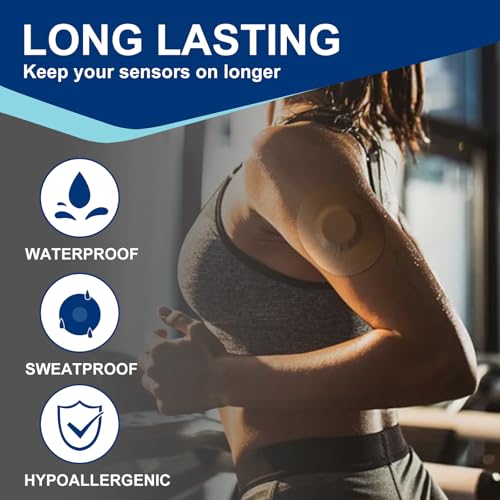 10 Pack Freestyle Adhesive Patches, Sensor Covers Intended for Freestyle Libre 2/3-Enlite-Medtronic Guardian, CGM Sensor Patches, No Glue in The Center, Long Fixation for Your Sensor(Tan)