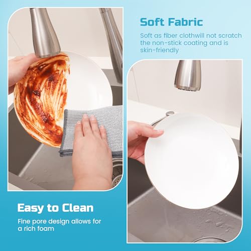 Forggon Non-Scratch Wire Dishcloth 12-Pack, 3-Layer, 7.08"x8.86"