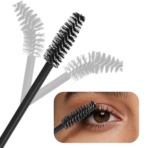 100 Pcs Disposable Mascara Wands & Eyelash Spoolies with Storage Case