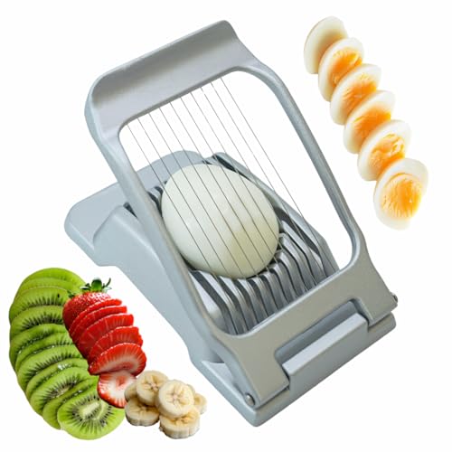 Annie & Mia Egg Slicer - Stainless Steel Wires Multi-Use Kitchen Cutter for Hard Boiled Eggs, Strawberries, Kiwi, and More