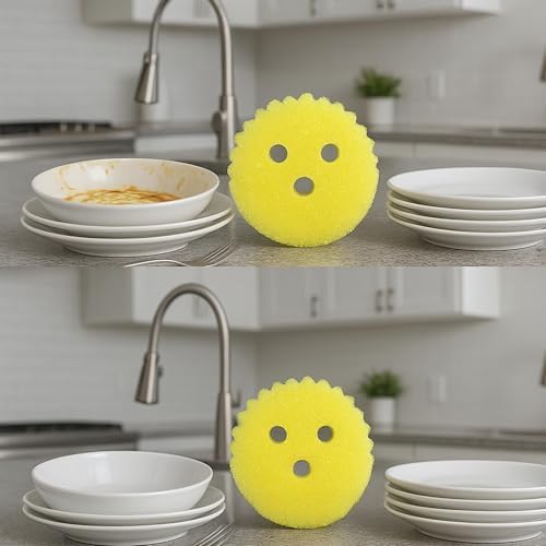Scrub Pro Non-Scratch Cleaning Sponges - 3 Pack for Kitchen & Bathroom