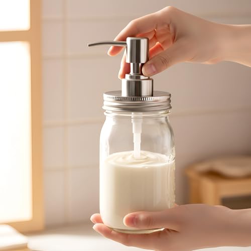 Mason Jar Soap Dispenser Lids - 2 Pack Stainless Steel Pumps